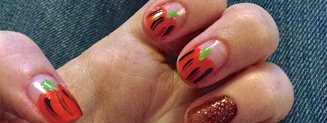 Pumpkin Nail Art Design by