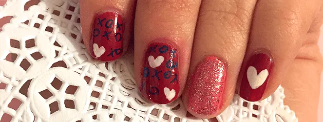 XOXO Valentine's Nail Art Design by