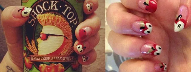 Apple Nail Art Design by