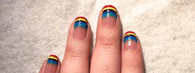 Nail Art Design: Rainbow Tips by