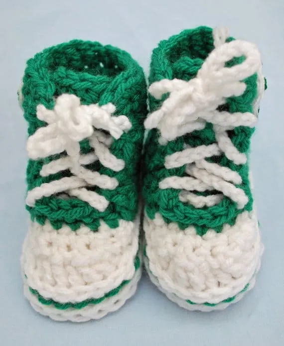 Infant Booties: Kelly Green Hi Top by Hatt Street on Katie Crafts