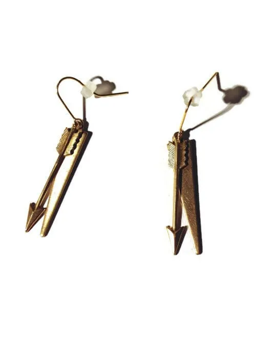 Arrow Dangle Earrings by Katie Crafts on Etsy