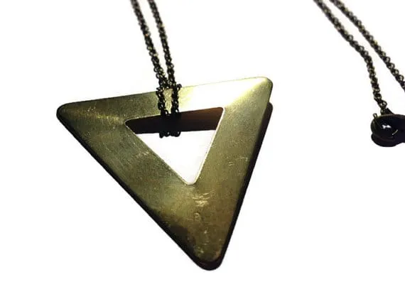 Large Triangle Necklace by Katie Crafts on Etsy