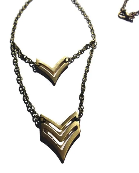 Double Chevron Necklace by Katie Crafts on Etsy