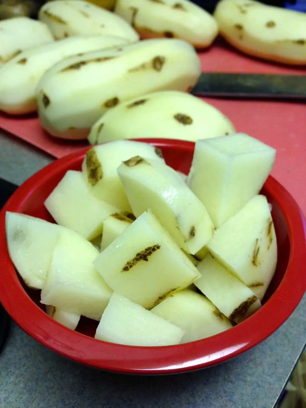 Slow-Cooker Beer and Cheese Chowder by Katie Crafts; potatoes