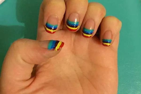 Nail Art Design: Rainbow Tips by