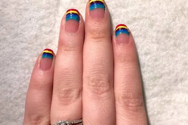 Nail Art Design: Rainbow Tips by