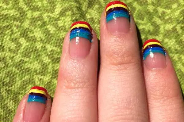Nail Art Design: Rainbow Tips by
