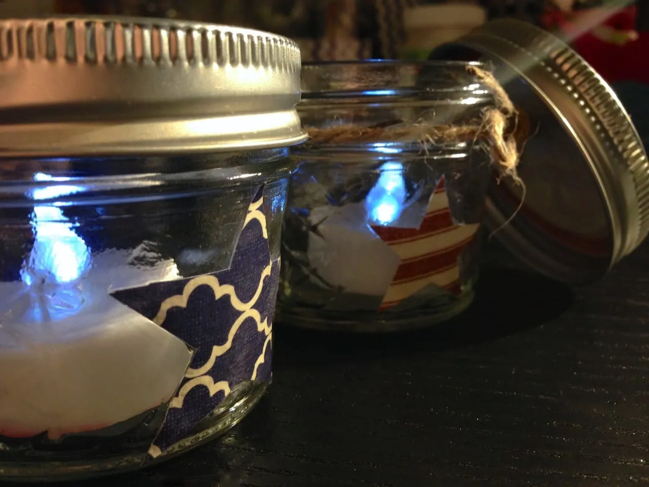 4th of July Mason Jar Candles DIY