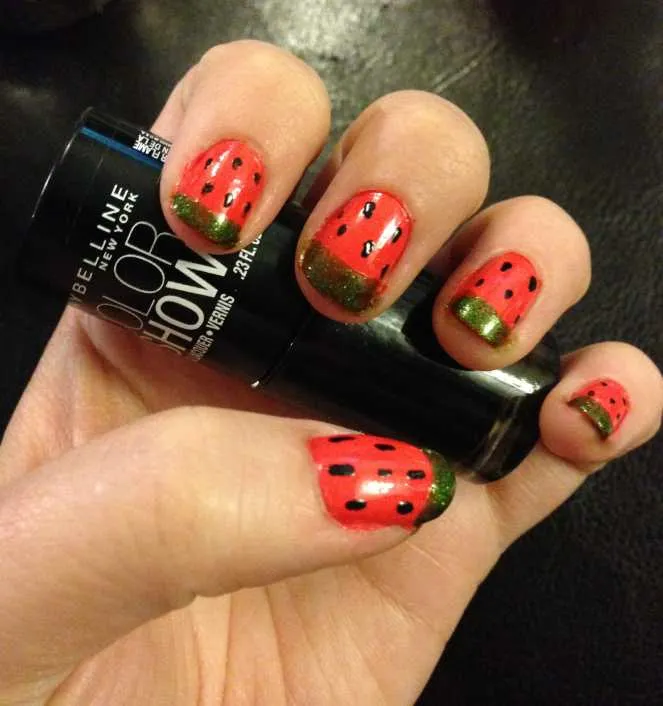 Watermelon Nail Art Design by