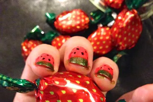 Watermelon Nail Art Design by