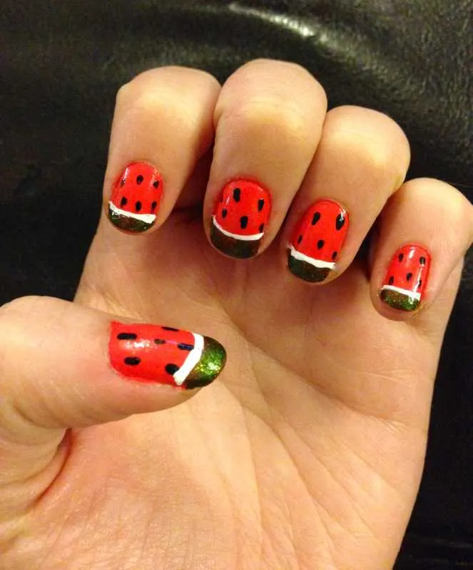 Watermelon Nail Art Design by