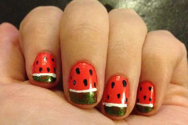 Watermelon Nail Art Design by