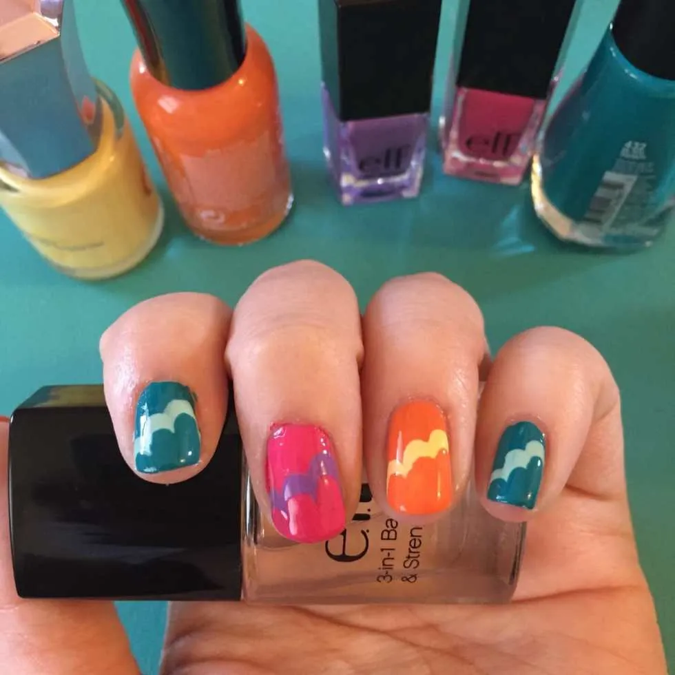 Nail Art: Waves or Clouds? by