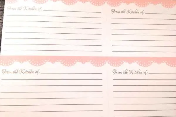 Freebie Friday: Shabby Chic Recipe Cards