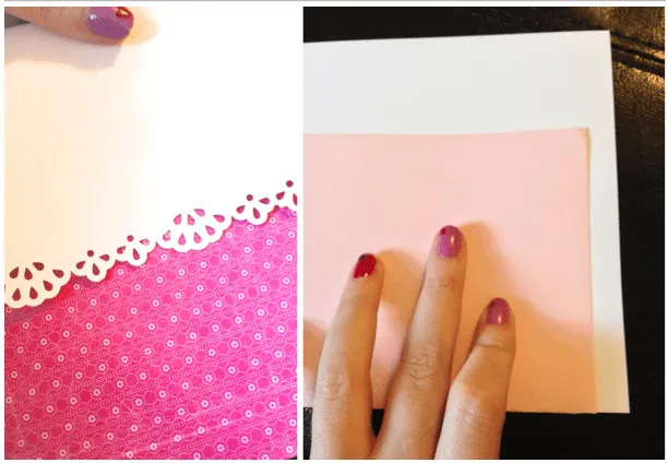 DIY Valentine's Cards by Katie Crafts; Front side/Back side