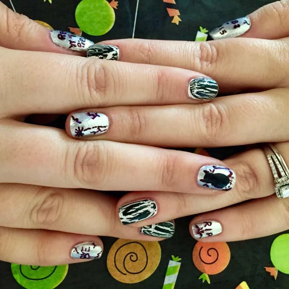Tombstone Nail Art Tutorial for Halloween