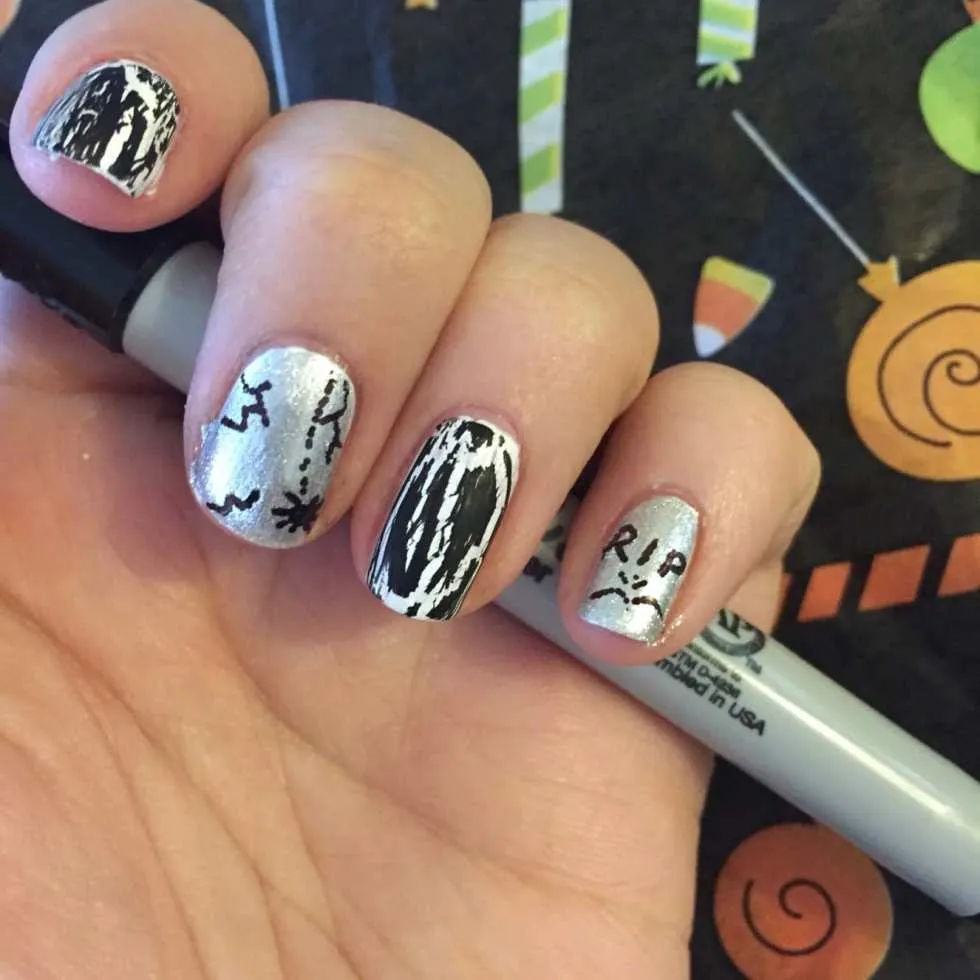 Tombstone Nail Art Tutorial for Halloween