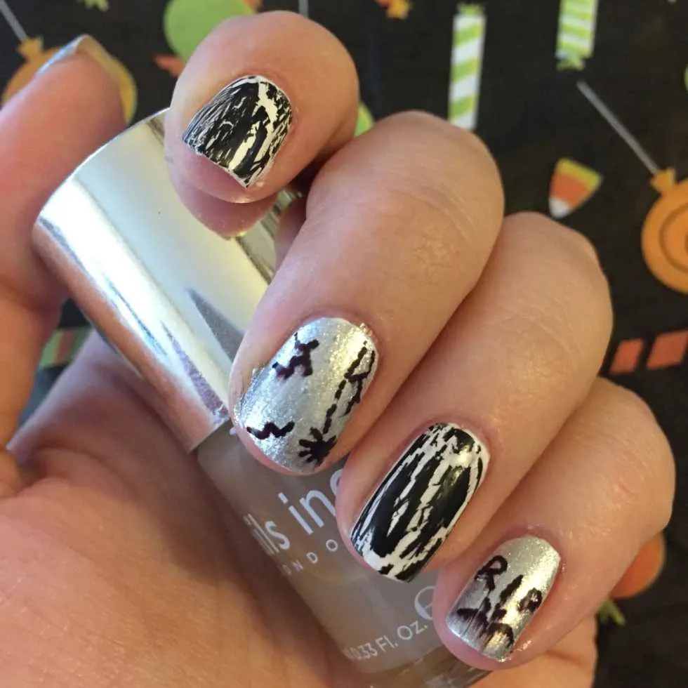 Tombstone Nail Art Tutorial for Halloween