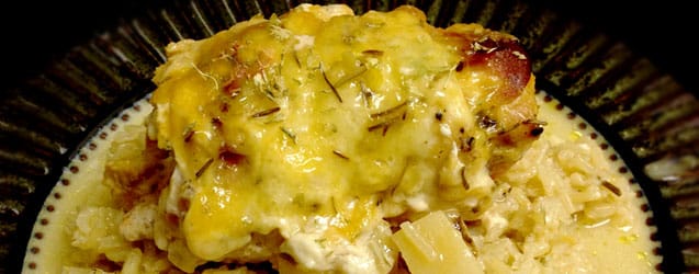 The Husband's Recipe Box: Crockpot Chicken Cordon Bleu on Katie Crafts; https://www.katiecrafts.com