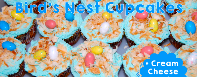 Easter Recipe: Bird's Nest Cupcakes by Katie Crafts; https://www.katiecrafts.com