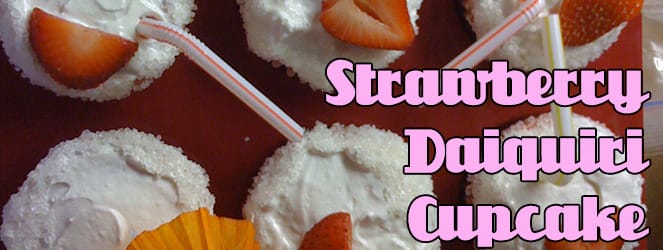 Strawberry Daiquiri Cupcake Recipe by Katie Crafts; https://www.katiecrafts.com