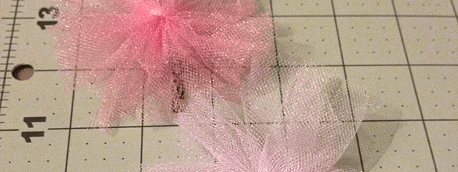 5 Minute Tulle Pom Pom Flowers Tutorial by Katie Crafts; https://www.katiecrafts.com