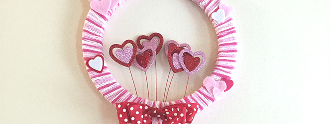 DIY Valentine's Wreath Tutorial by Katie Crafts; https://www.katiecrafts.com