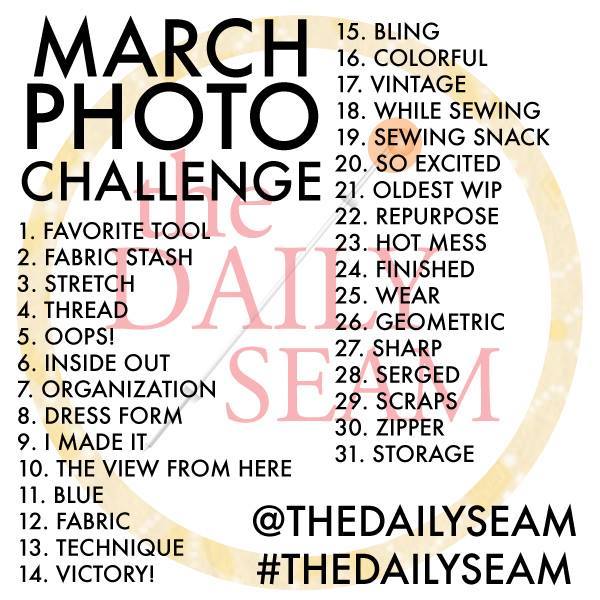 Sewing Themed March Photo Challenge from The Daily Seam on Katie Crafts; https://www.katiecrafts.com