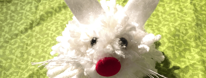 DIY Pom Pom Easter Bunny Tutorial by Katie Crafts; https://www.katiecrafts.com