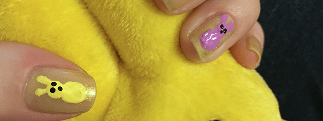 Easter Nail Art: Peeps! by Katie Crafts; https://www.katiecrafts.com