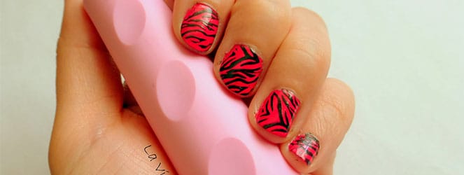 Nail Art Design: Pink Zebras on Katie Crafts; https://www.katiecrafts.com