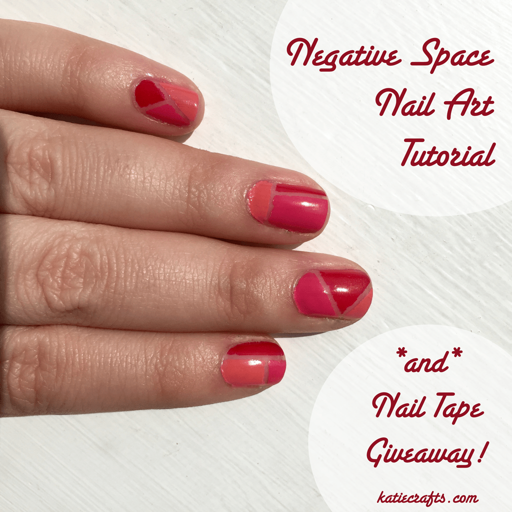 Negative Space Nail Art Tutorial *AND* Nail Tape Giveaway! on Katie Crafts; https://www.katiecrafts.com