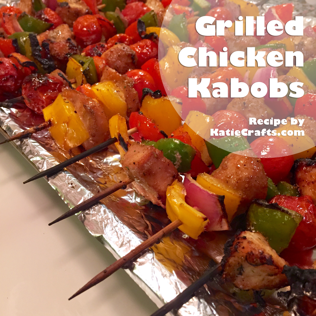 Grilled Chicken Kabobs Recipe by Katie Crafts; https://www.katiecrafts.com