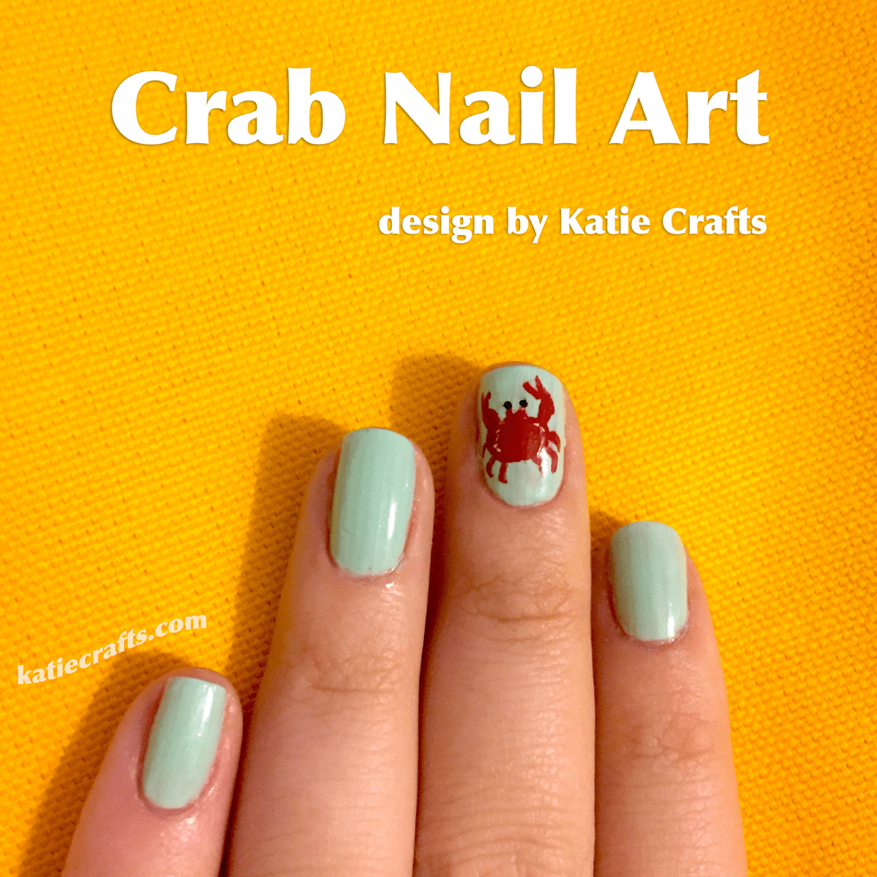 Crab Nail Art on Katie Crafts; https://www.katiecrafts.com