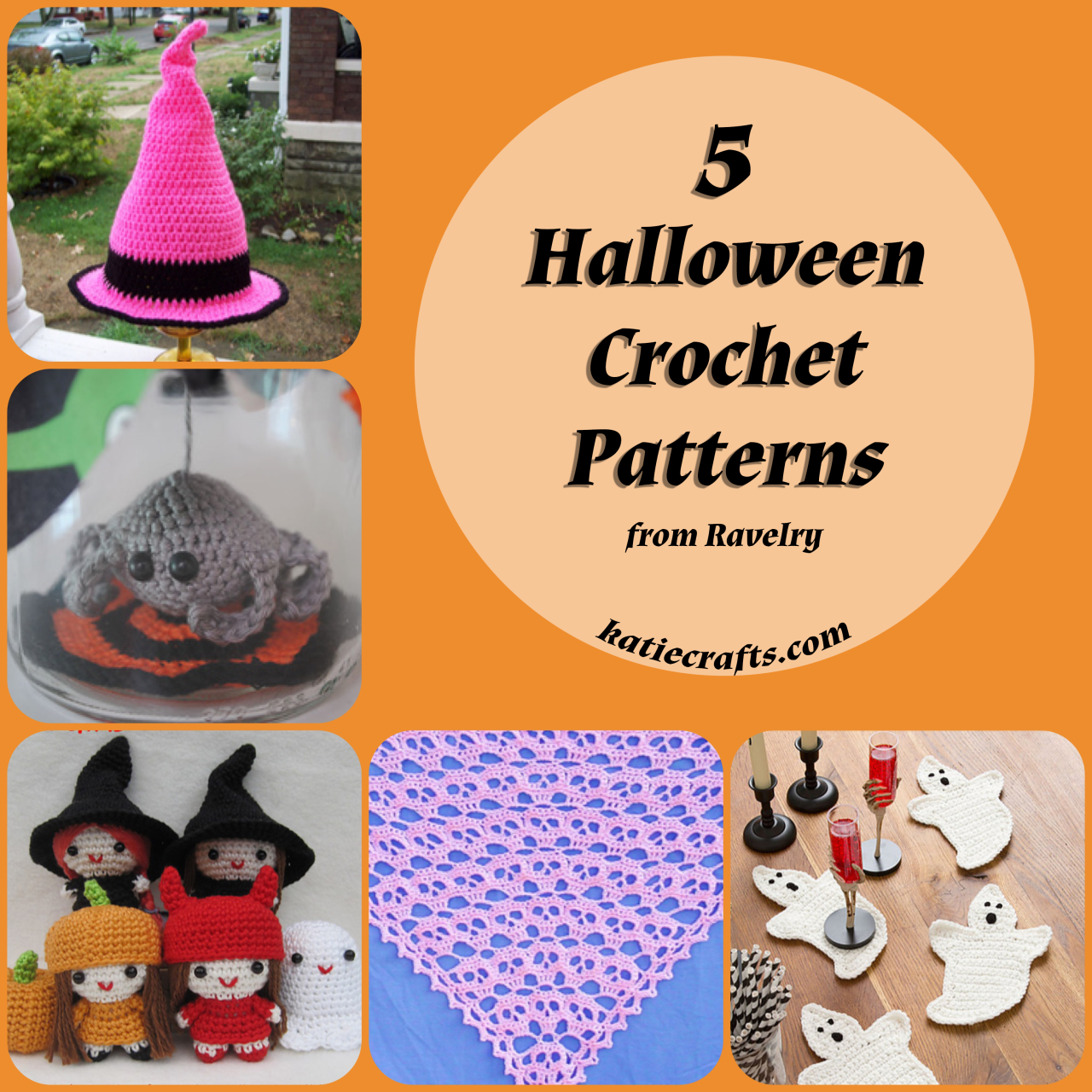 5 Halloween Crochet Patterns on Katie Crafts; https://www.katiecrafts.com