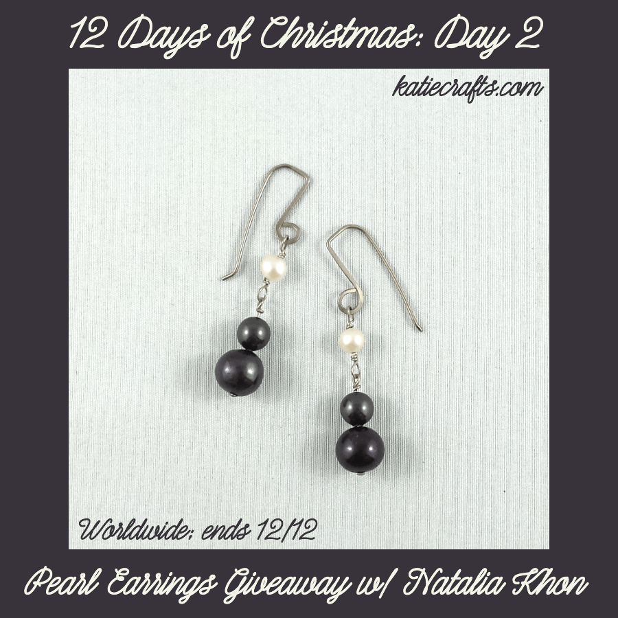 Pearl Earrings Giveaway with Natalia Khon on Katie Crafts; https://www.katiecrafts.com