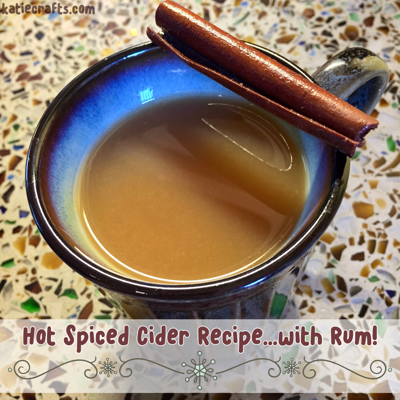Hot Spiced Cider Recipe...With Rum! on Katie Crafts; https://www.katiecrafts.com