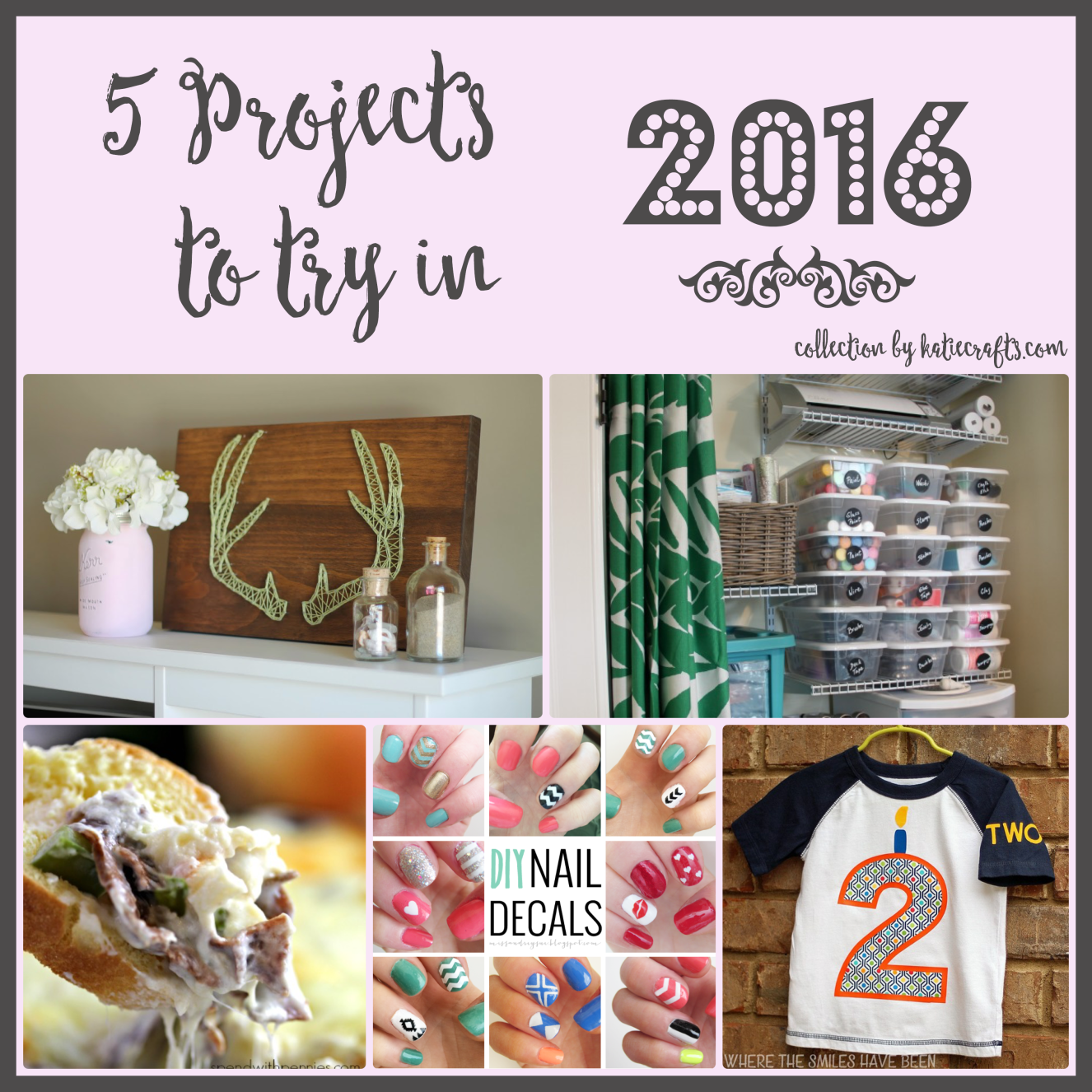 5 Projects for 2016 on Katie Crafts; https://www.katiecrafts.com