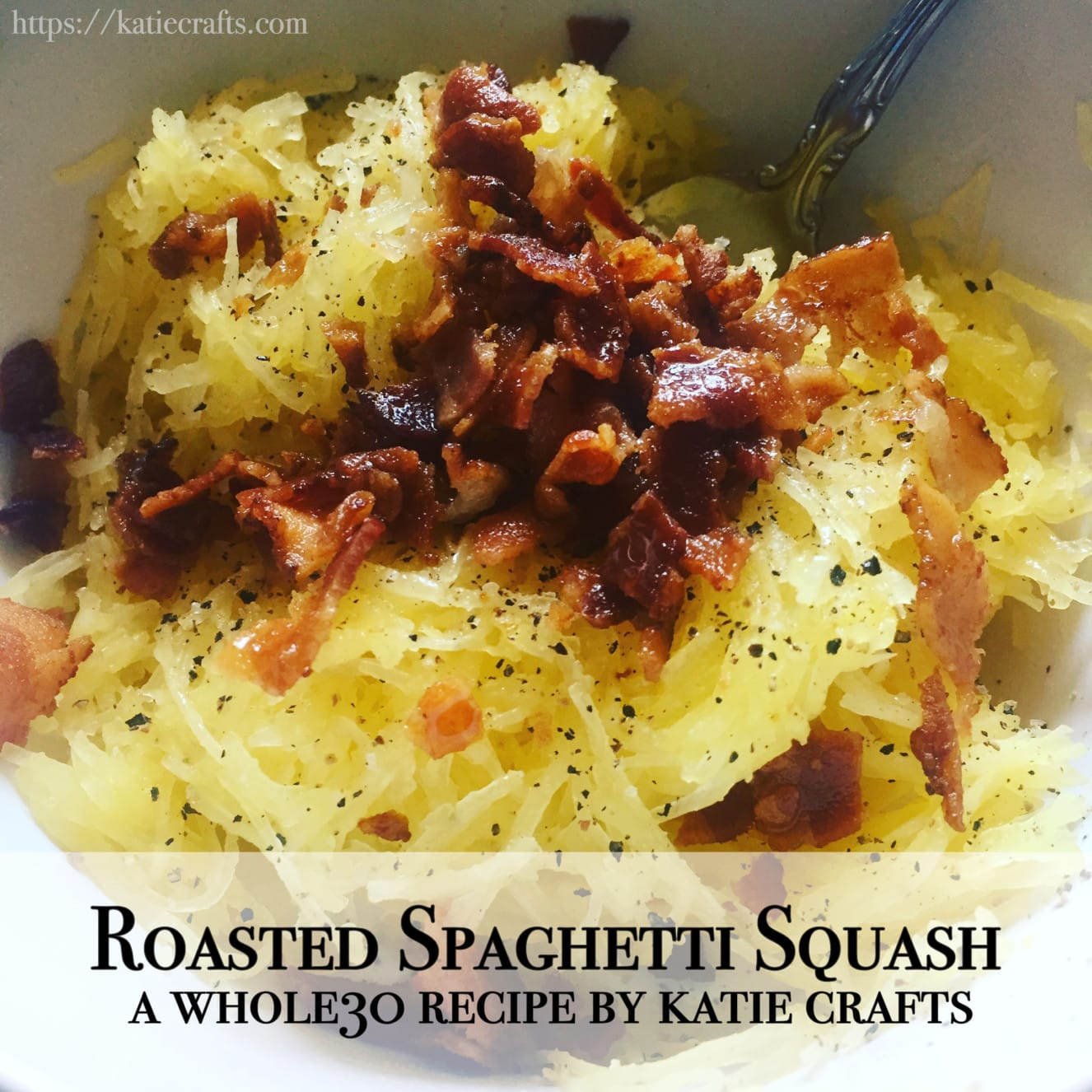Roasted Spaghetti Squash Recipe on Katie Crafts; https://www.katiecrafts.com